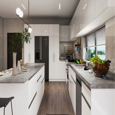 HDF Board Lacquer Kitchen Cabinet Particleboard Classicism Kitchen Cabinets Cupboard