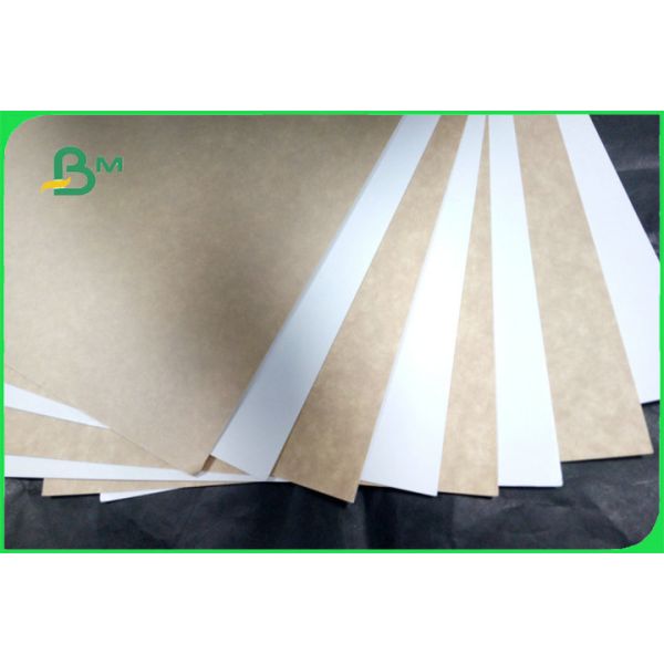 Virgin Pulp Flip Side Kraft Paper Sheet One Side Solid White Back Side Brown