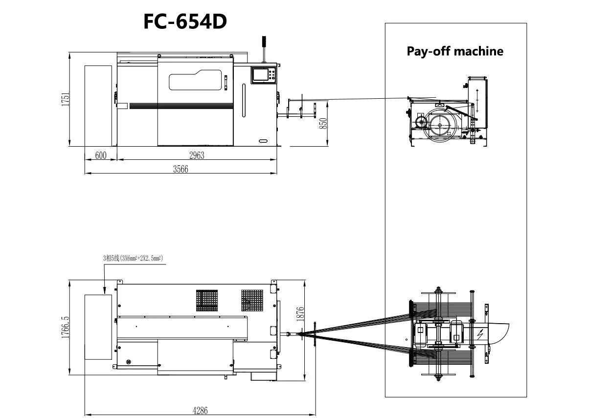 FC-653D High-Speed CNC Stranding Copper Wire Bunching Machine Automatic Winding Wire Laying 2000kg