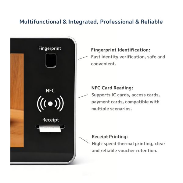 MJK 21.5 Inch Wall-Mounted Self Service Kiosk Touch Screen Terminal with Printer Digital Signage and Displays