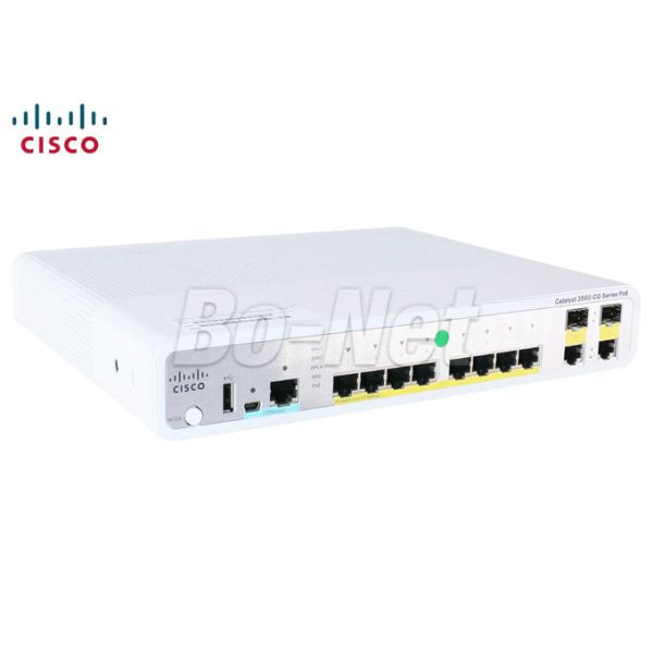 IP Base Second Hand Cisco Switch 3560 Series 8 PoE Ports 2 Uplink Ports WS-C3560CG-8PC-S