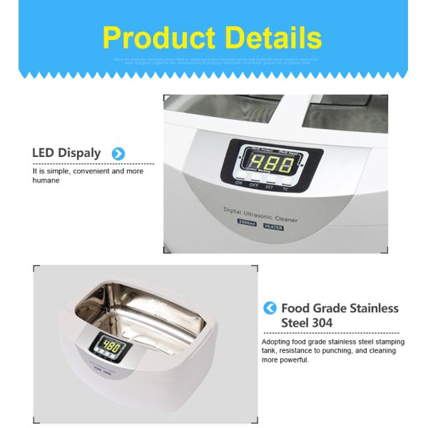 100W 2.5L Digital Ultrasonic Cleaner