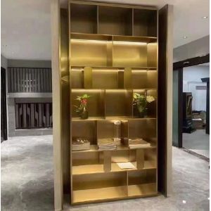 Buy cheap Luxury interior door metal storage shelves room divider shelf living room product