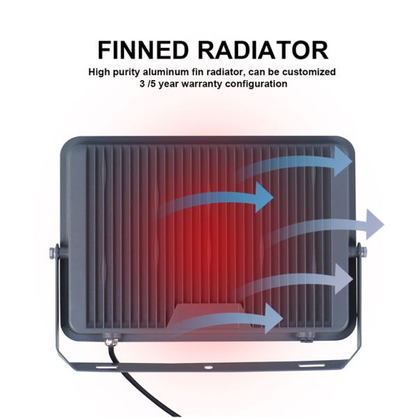 KCD Motion Sensor Outdoor Explosion Proof LED Flood Light 100W Smart Marine Garden Floodlight