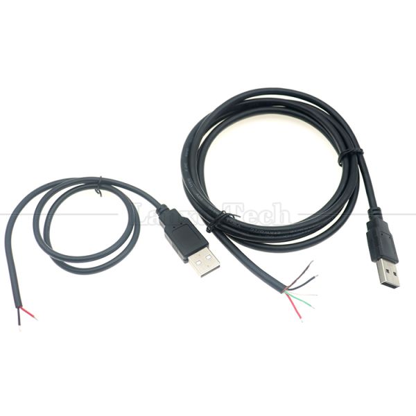 Custom Manufacture USB A Male to Stripped Bare Wire Open End Pigtail Cable
