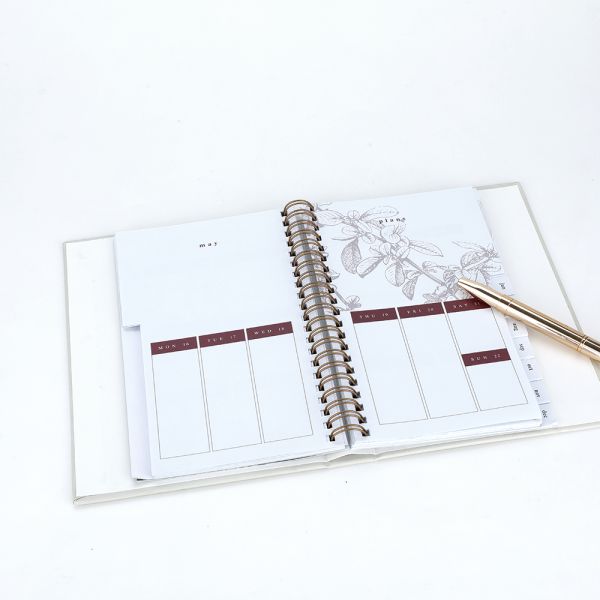 Customized A5 Hardcover Notebook Printing Daily Weekly Journal Budget Planner Notebook