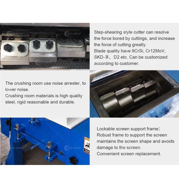 Plastic Knife Type Crusher Car Crushing Machine in Customized Color for End Customers
