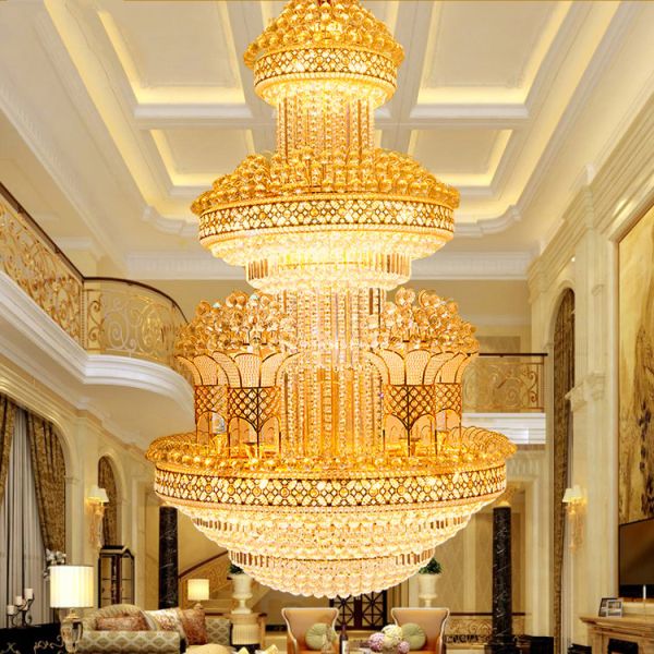 Indian crystal hanging lamp large hotel diy crystal chandelier (WH-CN-06)