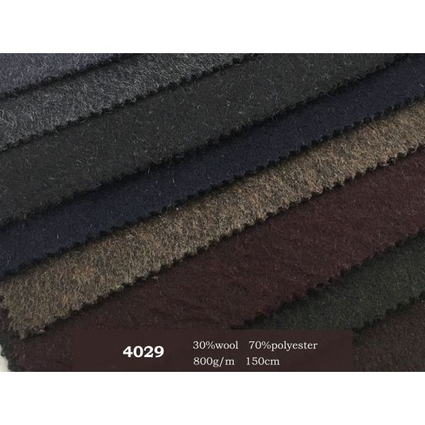 Customization White Polyester Tweed Wool Fabric 57 inch Double Sided