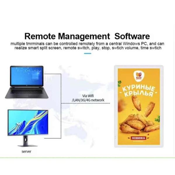 32 Inch Wall Mounted Digital Signage with 1920x1080 Resolution and 178° Viewing Angle