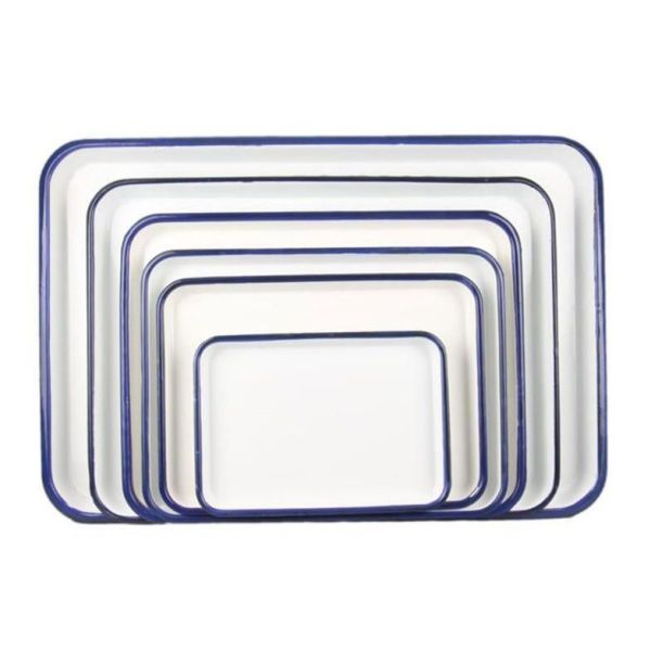 Good Selling Baking Dishes & Pans White Square Enamel Bakeware Baking Pan Non Stick Baking Tray Bakewares