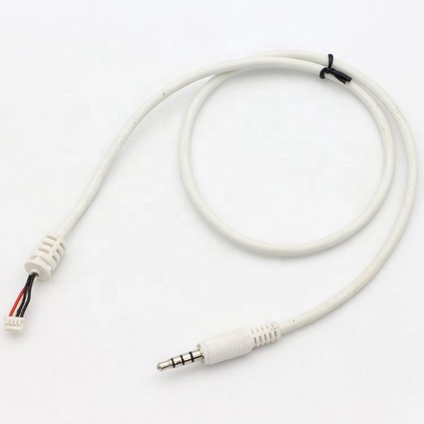 Custom White 3.5mm TRRS Audio DC Jack to JST 2.0mm 2.54mm Pitch Connector Assembly Cable