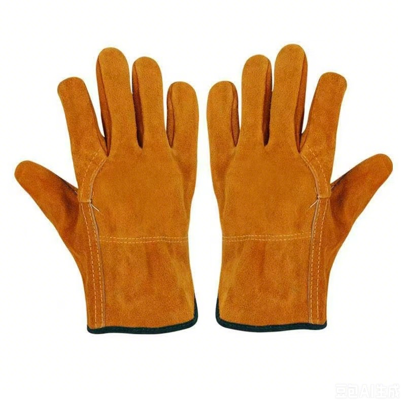 Split Cowhide Welding Gloves , Double Layer Heat Resistant Welder Gloves , Short Driver & Long Cuff Leather Safety Gloves , Anti Spark Wear Resistant