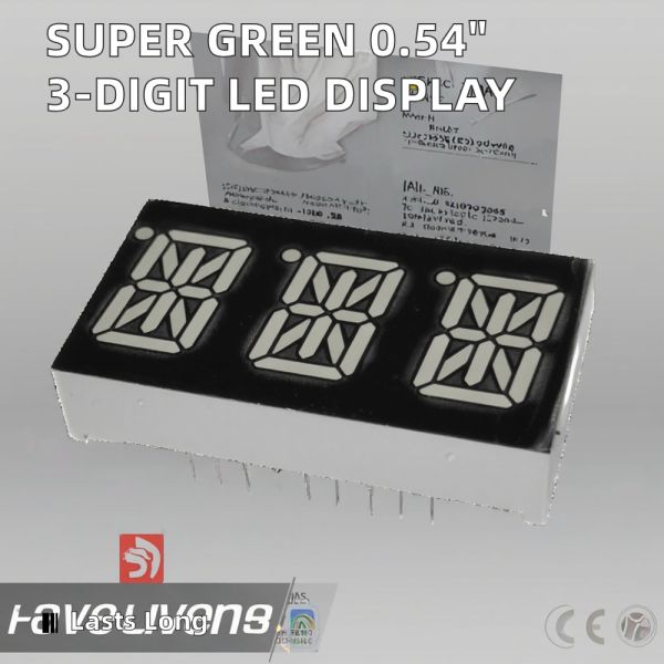 0.54 Inch 3 Digit 14 Segment LED Alphanumeric Display Featuring Digital Height 13.8mm Suitable for Electronic Indicators