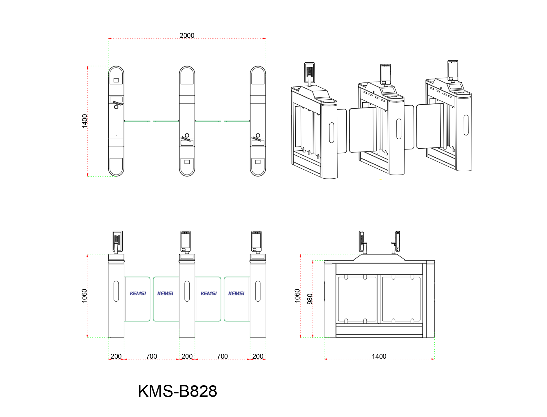 Office Building Entrance Access Control Swing Gate Turnstile