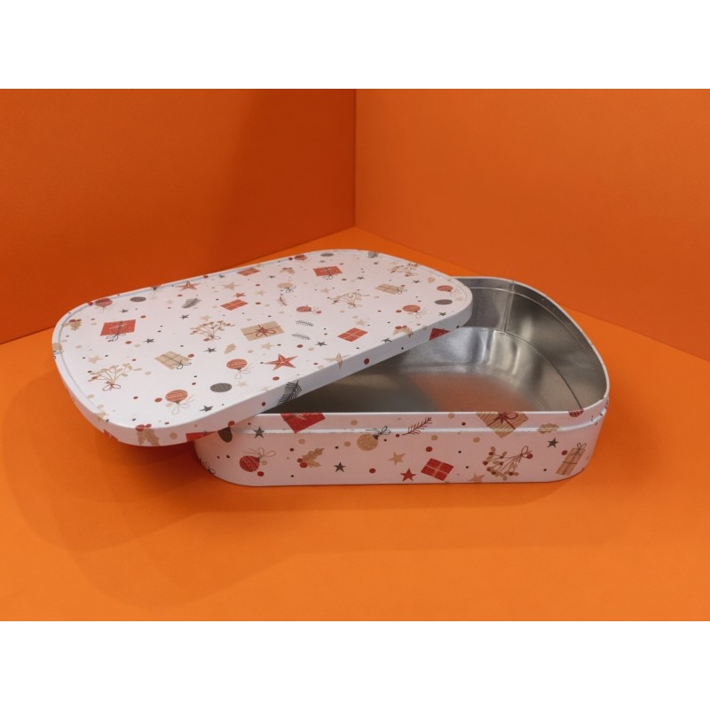 Dadi Customized Shape Irregular Rounded Rectangular Metal Storage Tin for Cookies Snacks Candies Gifts and Kitchen Organization