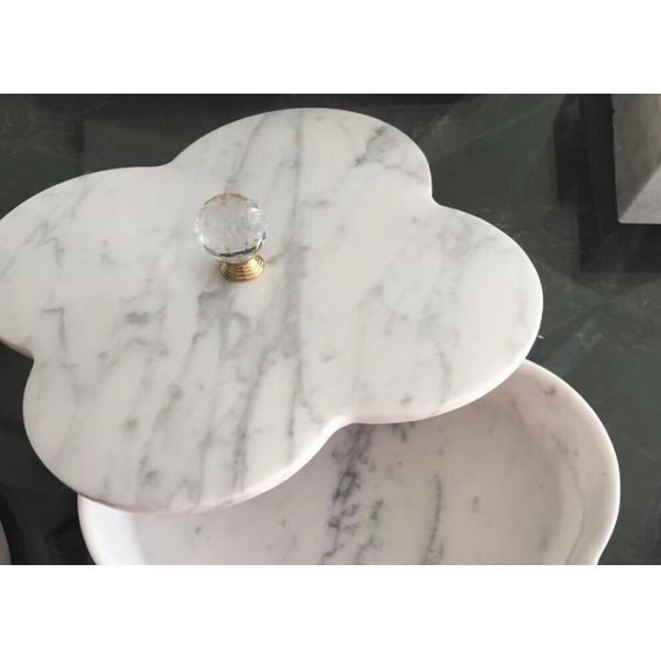 Safe Nontoxic Marble Dinnerware Set , Natural Marble Stone For Tableware