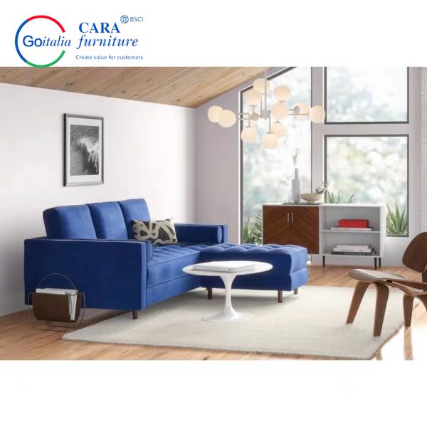 #21181-L Customization Modular Couch Sectional Sofa Navy Blue Fabric Designs Living Room Sofas Blue