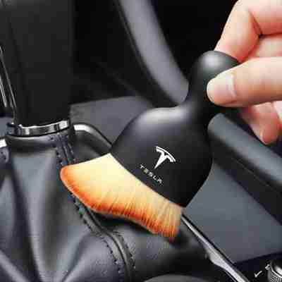 Tesla Car Interior Detailing Brush with Ultra Soft Microfiber for Model 3 Highland Model Y Juniper and Anti Static Technology