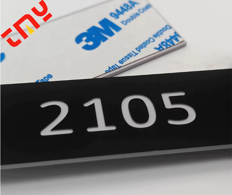 Custom Plastic ABS Plastic Labels Personalized Blank 1.2mm CNC Laser Engraving Text Plate With Adhesive Backing Or Holes