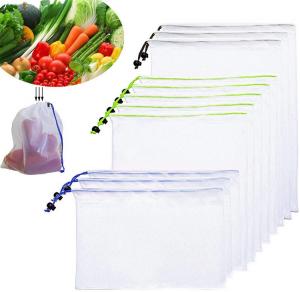 Buy cheap SMETA RPET Drawstring Produce Bag Organic Fabric Reusable GOTS For Grocery product