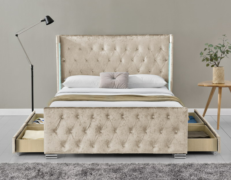 Double Size Upholstered Platform Bed Frame