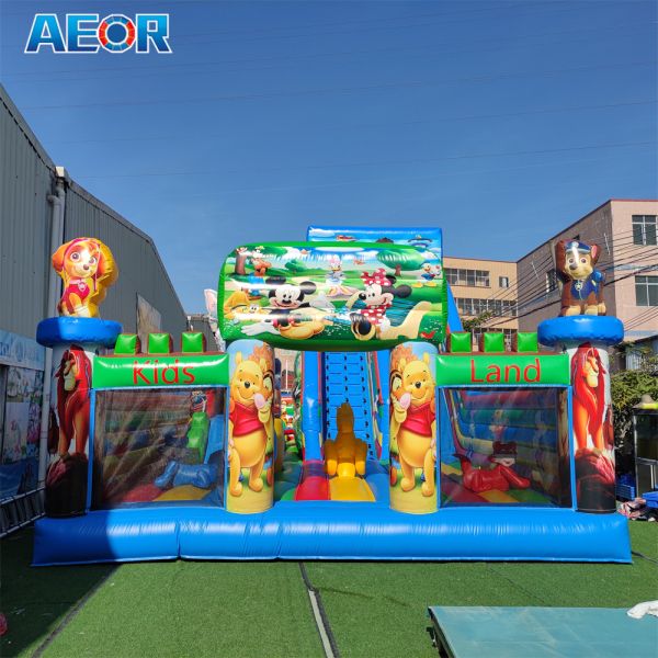 Commercial pvc inflatable bouncy castle fun city jumping bounce house inflatable combo bouncer