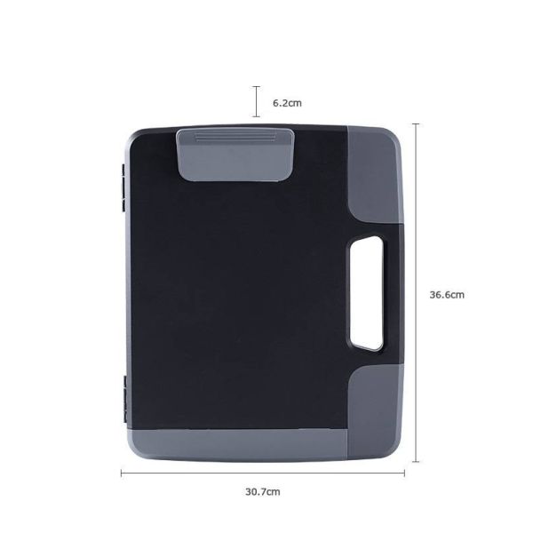 Portable Black Plastic A4 Clipboard Box File Waterproof For School