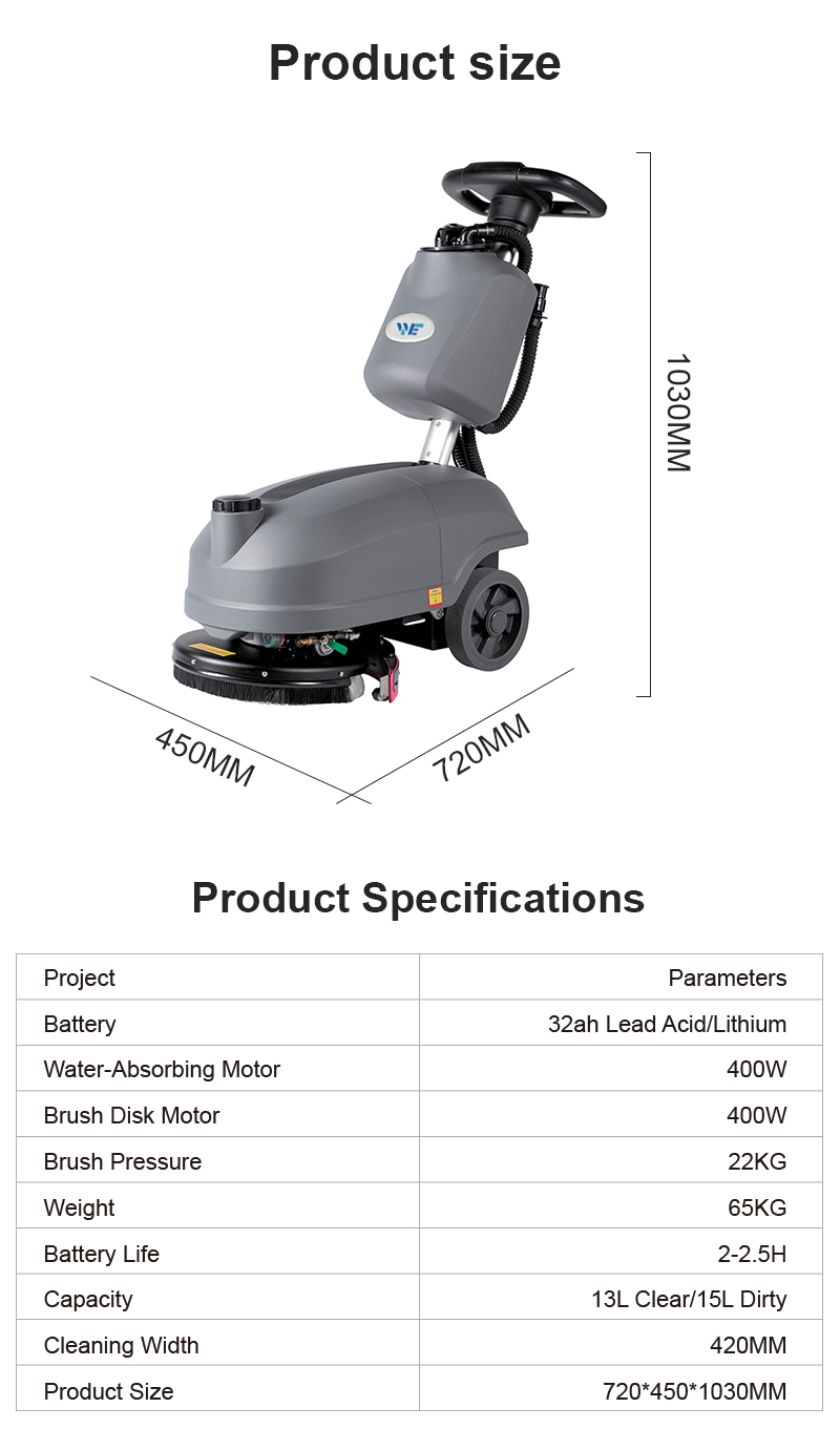 High Efficiency Floor Scrubber Tile Grout Cleaning Machine Suitable for Dining Room School Hospital