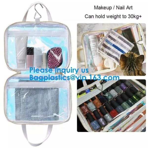 Shiny Silver Pvc Holographic Makeup Cosmetic Bags Toiletry Storage Wash Bags Organizer Pouch Beauty Makeup Case Accessor