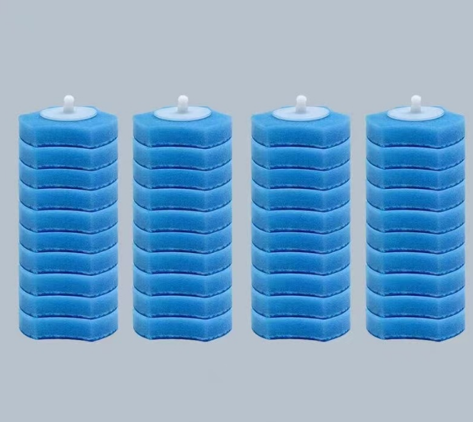 Replaceable toilet sponge refill - in use demonstration