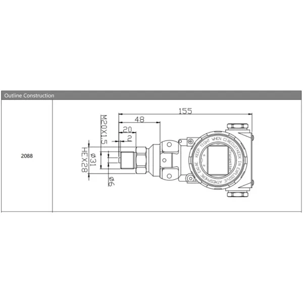 Hengtong Explosion proof HART+4-20mA Digital Display Pressure Transmitter Sensor Transducer