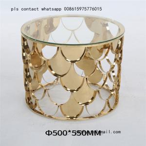 Buy cheap Metal plated stainless steel marble table simple coffee round table product