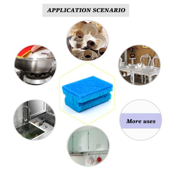 Multiple kitchen scrub pads showing color options