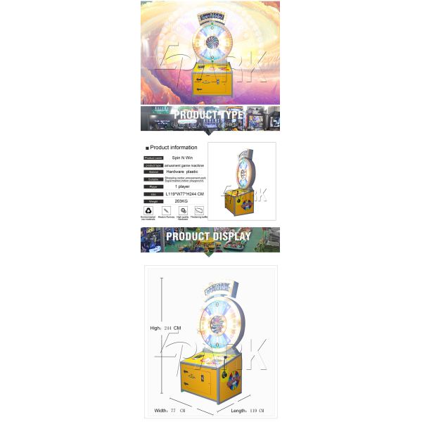 Epark Spin N Win Video Entertainment Equipment / Coin Amusement Game Machine