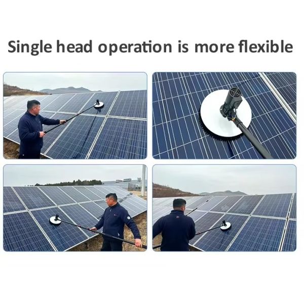 High Efficiency 3.2M 5.5M 7.2M Dry Water Solar Panel Cleaning Robot Brushes Solar Rotary Panels Automatic Cleaning Equipment